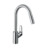 Baterie kuchenne - Hansgrohe Focus M41 - Bateria zlewozmywakowa Focus z wyciąganą wylewką, sBox, EcoSmart, chrom 73895000 - miniaturka - grafika 1