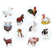 Szkolne artykuły papiernicze - Naklejki papierowe na taśmie Zwierzęta 500szt - miniaturka - grafika 1