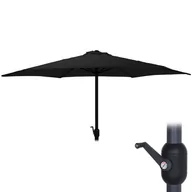 Parasole ogrodowe - Ambiance Parasol PLAŻOWY OGRODOWY 290 cm z korbką CZARNY 339114 - miniaturka - grafika 1