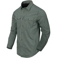 Koszule męskie - Koszula Helikon Covert Concealed Carry Shirt LS - Savage Green Checkered - miniaturka - grafika 1
