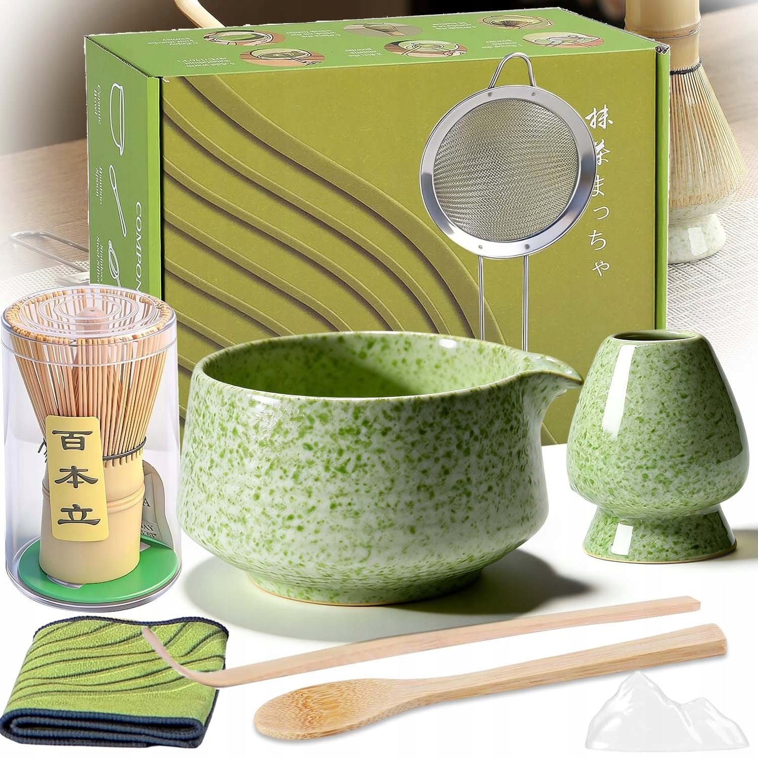 Zestaw Do Herbaty Matcha 8-CZĘŚCIOWY Zestaw, Narzędzia Do Parzenia Herbaty