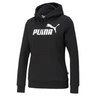 Bluzy damskie - Puma Bluza Damska Ess Logo Hoodie Czarna 586788 01 S - miniaturka - grafika 1