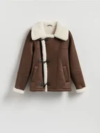 Kurtki męskie - Reserved - Kurtka z kożuchem - brązowy - miniaturka - grafika 1