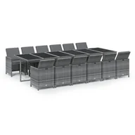 Meble ogrodowe - Zestaw Mebli Ogrodowych Stół Krzesła Technorattan Szary Meble Ogrodowe Na Taras Balkon Ogród Do Restauracji - miniaturka - grafika 1