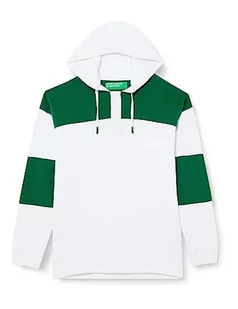 United Colors of Benetton Męska bluza z kapturem C/CAPP. M/L 33mnu200t, biała optyczna 101, XXL, Optyczny biały 101 - Bluzy męskie - miniaturka - grafika 1