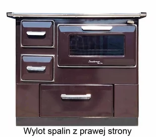 Kuchnia węglowa, angielka z piekarnikiem 7kW na drewno i węgiel, bez płaszcza wodnego (wylot spalin: prawy, kolor: brązowy) + Nóżki zestaw do 4 szt do kuchni 50080392 - Kuchnie węglowe - miniaturka - grafika 3