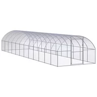 Akcesoria do hodowli zwierząt - shumee shumee Klatka zewnętrzna dla kurcząt 3x12x2 m stal galwanizowana - miniaturka - grafika 1