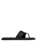 Klapki i japonki damskie - Calvin Klein Japonki Leather Toe Post Sandals HW0HW02866 Czarny - miniaturka - grafika 1