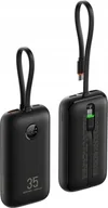 Powerbanki - VEGER 10000 mAh z wbudowanymi kablami Typ C / Lightning PD QC3.0 35W K1 W1188 czarny - miniaturka - grafika 1