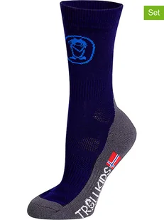 Trollkids Skarpety trekkingowe (2 pary) "Mid Cut Socks II" w kolorze granatowym - Skarpetki damskie - miniaturka - grafika 1