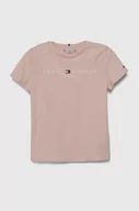 Koszulki dla dziewczynek - Tommy Hilfiger t-shirt bawełniany dziecięcy kolor różowy - miniaturka - grafika 1