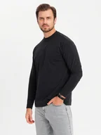 Koszulki męskie - Męska koszulka długi rękaw czarna bawełna longsleeve OM-LSBC-0129 V1 r. XXL - miniaturka - grafika 1