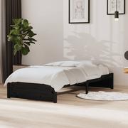 Łóżka - Lumarko Rama łóżka, czarna, lite drewno, 90x190 cm, pojedyncza - miniaturka - grafika 1
