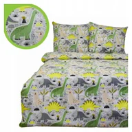 Pościel dla dzieci - Pościel Dziecięca 160x200 2 x 50x70 Dinozaury Produkt Polski Bawełna - miniaturka - grafika 1