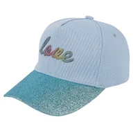 Czapki i chusty sportowe męskie - Czapka z daszkiem dziecięca niebieska LOVE - miniaturka - grafika 1