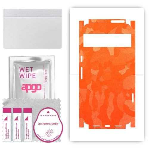 folia naklejka skórka strukturalna na TYŁ+BOKI do Google Pixel 8 Pro - Moro Camo Pomarańczowy - apgo SKINS