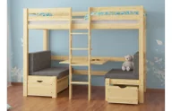 Łóżka dla dzieci i młodzieży - łóżko piętrowe sosnowe pine bunk z opcją biurka 90x200 cm - miniaturka - grafika 1
