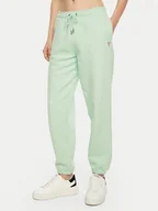 Spodnie sportowe damskie - Guess Jeans Spodnie dresowe W4YB33 KC811 Zielony Regular Fit - miniaturka - grafika 1