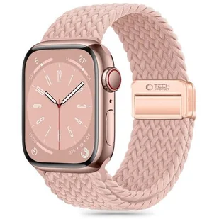 Pasek nylonowy do Apple Watch 4 / 5 / 6 / 7 / 8 / 9 / SE (38 / 40 / 41 mm) NylonMag Dusty Rose - Akcesoria do smartwatchy - miniaturka - grafika 1