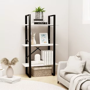 vidaXL Regał biały 60x30x105 cm lite drewno sosnowe 806513 - Regały - miniaturka - grafika 1