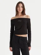 Bluzki damskie - HUGO Bluzka Dolder 50546931 Czarny Slim Fit - miniaturka - grafika 1