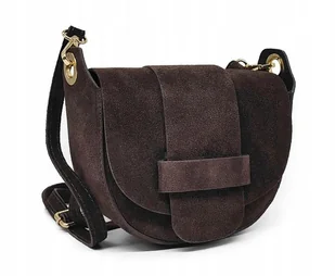 Torebka damska Vera Pelle brązowa czekoladowa listonoszka skórzana zamszowa - Torebki damskie Torebka damska Vera Pelle brązowa czekoladowa listonoszka skórzana zamszowa - Torebki damskie - miniaturka - grafika 1