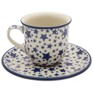 FILIŻANKA do herbaty kawy 180 ml ze spodkiem - Ceramika Artystyczna Bolesławiec - Filiżanki - miniaturka - grafika 1