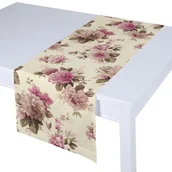Obrusy i serwetki - Dekoria pl pl Bieżnik prostokątny różowo-beżowe róże na kremowym tle 40 × 130 cm Londres 410-141-07 - miniaturka - grafika 1