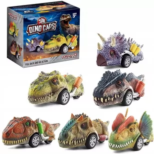 Mega Zestaw Autka Dinozaury Samochody Auta 6 sztuk - Samochody i pojazdy dla dzieci - miniaturka - grafika 1