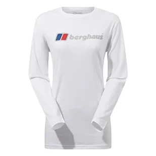 Berghaus Damska koszulka z długim rękawem Boyfriend Big Classic Logo, czysta biel, 8 - Koszulki i topy damskie - miniaturka - grafika 1