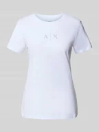 Koszulki i topy damskie - T-shirt o kroju regular fit z czystej bawełny z nadrukiem z logo - miniaturka - grafika 1