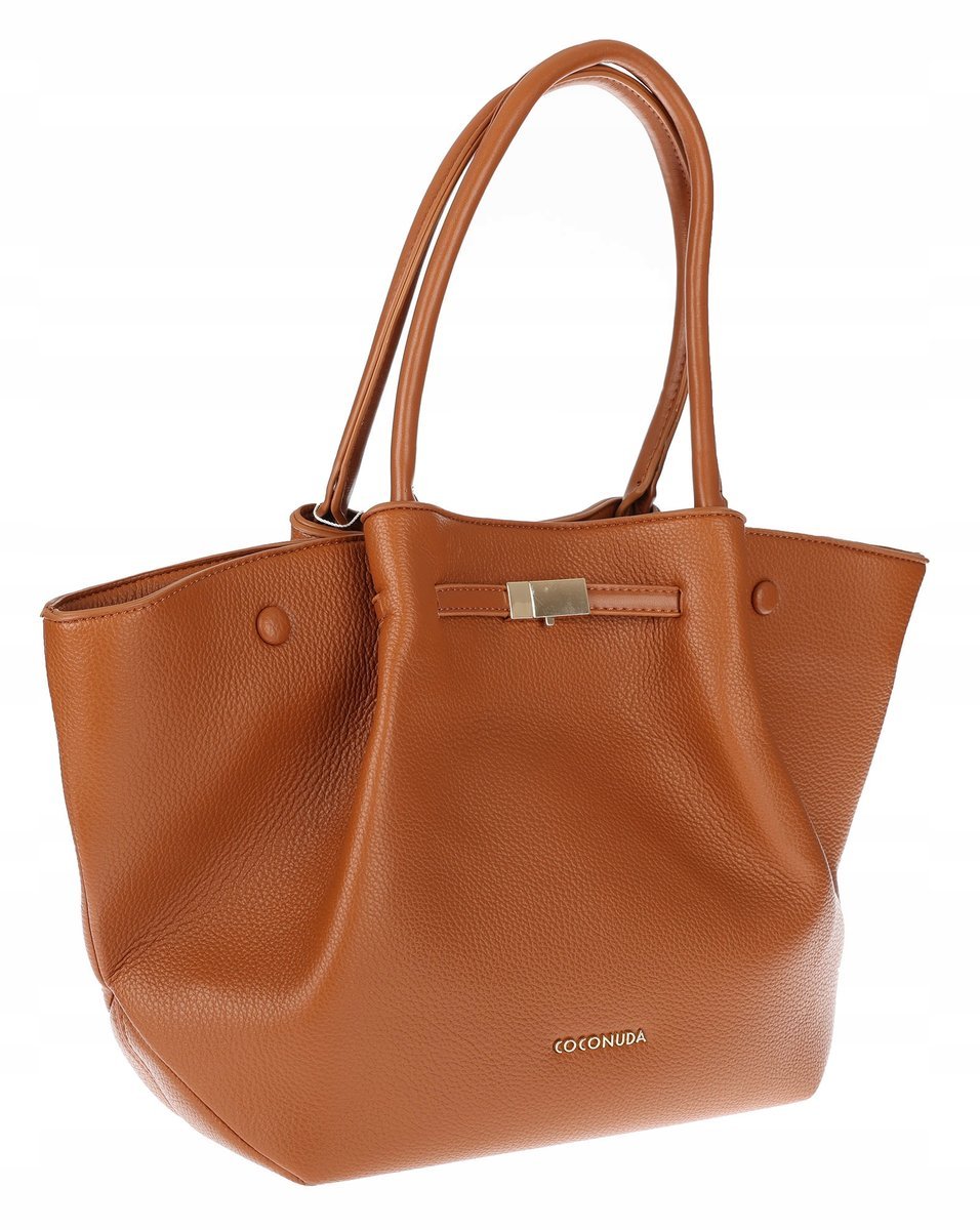 Torebka Damska Shopperka Pojemna Duża Modna Torba Listonoszka 14081 Brązowa