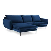 Narożniki - Niebieski aksamitny narożnik (lewostronny) Vienna – Cosmopolitan Design - miniaturka - grafika 1