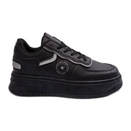 Sneakersy damskie - Damskie Buty Sportowe Sneakersy Big Star MM274232 Czarne - miniaturka - grafika 1