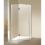 Kabiny prysznicowe - Narożna kabina prysznicowa z drzwiami wahadłowymi - z brodzikiem - ARDIA - 90 × 90 × 185 cm - miniaturka - grafika 1