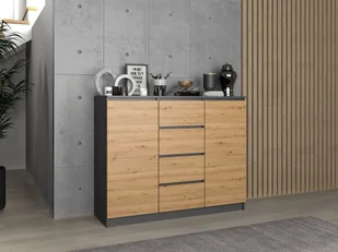 Emaga KOMODA 2D4S - ANTRACYT / DĄB ARTISAN - Komody Emaga KOMODA 2D4S - ANTRACYT / DĄB ARTISAN - Komody - miniaturka - grafika 6