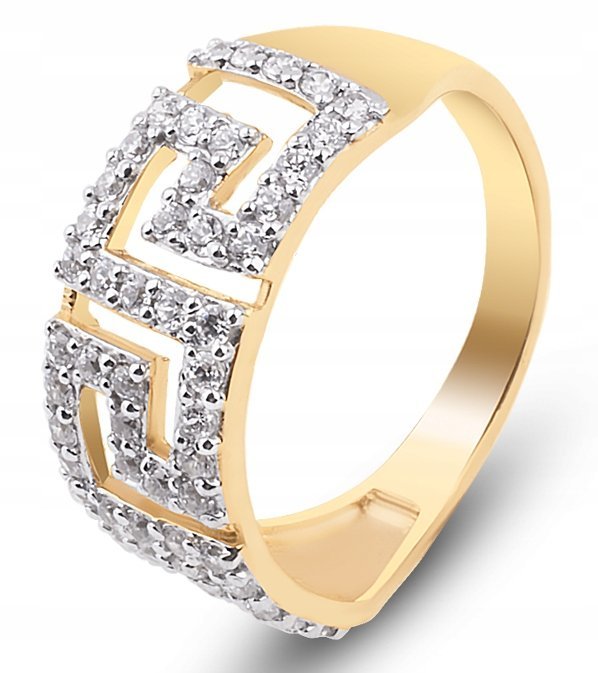 ZŁOTY PIERŚCIONEK GRECKI WZÓR CYRKONIE GRECO 333