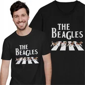 Koszulki męskie - Koszulka The Beagles Abbey Road The Beatles Muzyka Rock Pies Psy Pieski - miniaturka - grafika 1