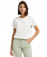 Koszulki i topy damskie - T-shirt Lee LOGO POCKET TEE 112362943 Ecru S - miniaturka - grafika 1