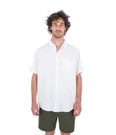 Koszule męskie - Hurley Koszula męska z krótkim rękawem - O&O Stretch biały wrzos - miniaturka - grafika 1