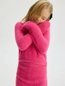 Swetry dla dziewczynek - Reserved - Sweter z ozdobnej dzianiny - fioletowy - miniaturka - grafika 1