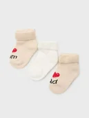 Skarpetki dla dzieci - Sinsay - Skarpetki niemowlęce 3 pack - beżowy - miniaturka - grafika 1