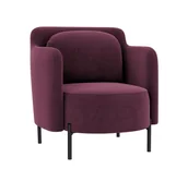Fotele - Fotel Glam Czarny / Cloud 68 Bordowy - miniaturka - grafika 1