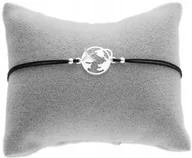 Bransoletki - Srebrna Bransoletka sznurkowa kula ziemska samolot SREBRO 925 - miniaturka - grafika 1