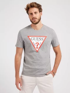 Koszulki męskie - GUESS T-Shirt Z Trójkątnym Logo 7621826333344 - grafika 1