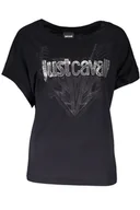 Koszulki i topy damskie - T-SHIRT Z KRÓTKIM RĘKAWEM JUST CAVALLI CZARNY - miniaturka - grafika 1