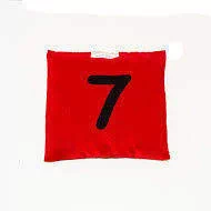 Worki na buty - Akson, Worek gimnastyczny szkolny z cyferką 7, czerwony - miniaturka - grafika 1