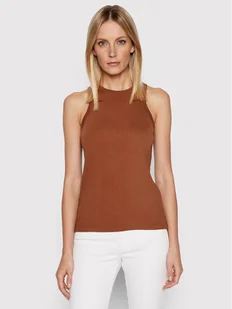 G-Star Raw Top Engineered Rib D19323-C678-C740 Brązowy Slim Fit - Koszulki i topy damskie - miniaturka - grafika 1