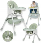 Krzesełka do karmienia - Krzesełko Fotelik do Karmienia Dziecka 2w1 5-punktowe pasy Regulowany Fotel - miniaturka - grafika 1