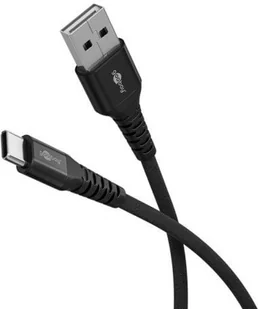 Super miękki kabel tekstylny USB-C z metalowymi złączami, 3 m, czarny - Długość kabla 3 m - Kable USB - miniaturka - grafika 1